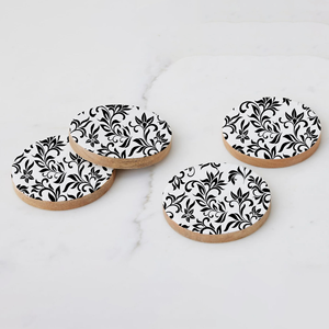 Sous-verres en bois de manguier de style classique de haute qualité faits à la main, respectueux de l'environnement, personnalisables, imprimés à l'écran, motif sans couture - Product Image 5