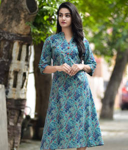 <b>Kurtis</b> Cotton Printed <b>Women</b> Pure Front Slit Straight Office Wear Kurta Set <b>for</b> <b>Women</b> Casual Dress - Product Image 1