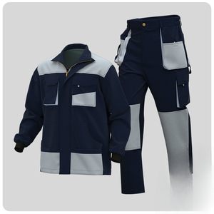 Uniformes de Trabajo Directo de Fábrica, Chaqueta y Pantalones de Poliéster Resistentes al Fuego, Ropa de Trabajo de Construcción, Traje de Trabajo Personalizado - Product Image 3