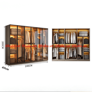 Armario con puertas de cristal Ohaha con luces LED integradas - Product Image 6