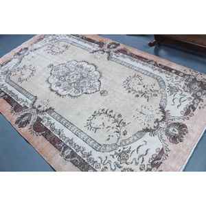 Alfombra Turca de 5.5x9.3 pies (167x284 cm), Alfombra Vintage Marrón con Puntos - Product Image 4