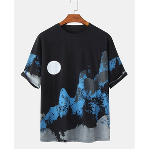 Nouveaux t-shirts décontractés à manches courtes en coton uni pour hommes, style streetwear, 220g, respirants, col rond, best-seller, logo personnalisé en couleur - Product Image 1