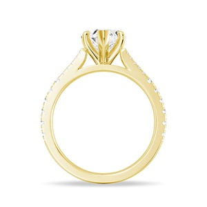 Bague de fiançailles en or 18 carats avec diamant moissanite taille cœur - Product Image 4