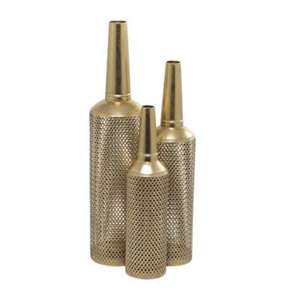 Vase en métal fabriqué à la main avec des détails uniques pour des intérieurs modernes vase en métal de forme et de taille personnalisées poli doré - Product Image 2