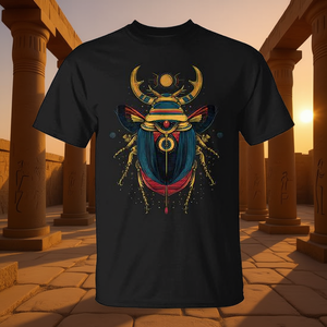 เสื้อยืดธีมอียิปต์โบราณ ลายเทพเจ้าและแมลงด้วงศิลาลักษณ์ ผลิตภัณฑ์ส่งเสริมการขาย - Product Image 3