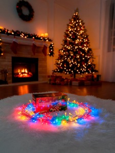 LED serie cascata magica luci 200 4M caldo e bianco albero di natale decorazione decorazione per interni esterni Xmas stringa - Product Image 5