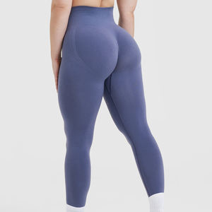 Leggings et pantalons de yoga pour femmes, taille haute élastique, impression numérique unie, confortables, séchage rapide, respirants, avec logo personnalisé, OEM - Product Image 2