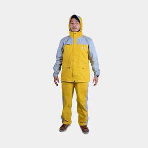 Chubasquero largo impermeable y transpirable a prueba de viento de estilo Simple XL amarillo para niños y niñas conjunto de chubasquero de navegación con logotipo para pesca - Product Image 1