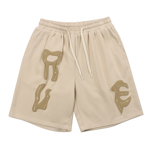 Shorts de sport amples pour hommes, personnalisés avec logo, en polyester épais 100 %, taille élastique, respirants, séchage rapide, couleur unie, haute qualité - Product Image 3