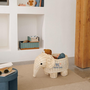 Panier de rangement en rotin pour accessoires d'enfants en forme d'éléphant - Product Image 3