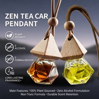 Pendentif désodorisant de voiture en bois, aromathérapie, cristal, élimination des odeurs, parfum thé
