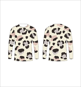 เสื้อยืดแขนยาวลายเสือดาว คอกลม ผ้าถัก สไตล์ลำลองสำหรับผู้ชาย ระบายอากาศได้ดี ทรงปกติ - Product Image 1