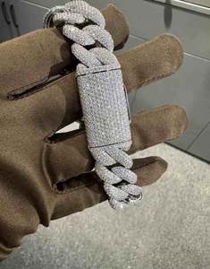 VVS Moissanite Bracelet en argent sterling 925 plaqué or blanc de 8 pouces Bracelet en diamant de 18mm Bracelets en diamant et collection de bracelets - Product Image 3