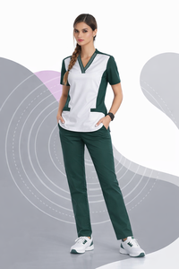 Uniformes Médicos Blancos Unisex de Poliéster/Algodón, Tejidos, Personalizados, OEM, de Fábrica de Spandex, Ideales para Exportación, de Gujarat - Product Image 4