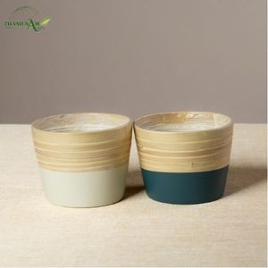 Jardinière en bambou tressé - Design moderne écologique, légère et durable pour une utilisation en intérieur/extérieur - Product Image 4