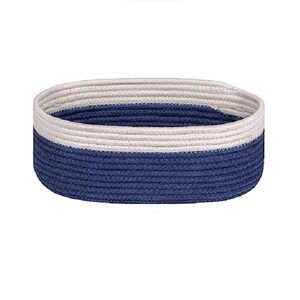 Nuevo producto de gran venta, cesta azul de macramé, cesta de almacenamiento de tela para el baño, cesta colgante esencial para el hogar, cesta de frutas y verduras - Product Image 6