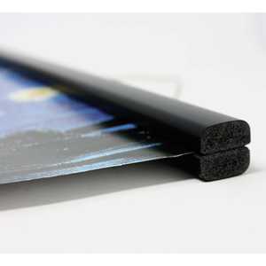 Bandes magnétiques détachables pour affiches, 91,5 cm, paire, en plastique noir avec design en acier inoxydable - Product Image 2