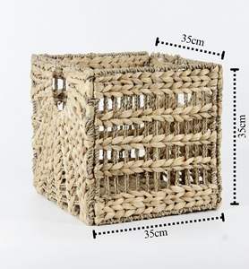 ตะกร้าผักตบชวาทะเลทรงสี่เหลี่ยมทำด้วยมือพร้อมด้ามจับธรรมชาติสไตล์ใหม่จากเวียดนาม - Product Image 5