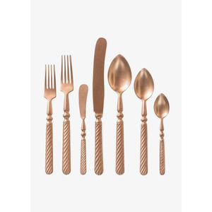 Ensemble de couverts personnalisés de style simple Ensembles de couverts plaqués or rose en acier inoxydable avec étiquetage privé pour la vaisselle de mariage - Product Image 1