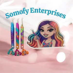 Somofy Enterprises <b>Custom</b> Made <b>Doll</b> Design Tile Eyelash Extension Tweezers Charms Stainless Steel Logo Packing Mink Sustainable - Product Image 1