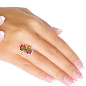 Anillo de cuarzo turmalina natural, anillo de banda de diseñador hecho a mano de Plata de Ley 925, regalo para mujer - Product Image 4