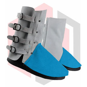 รองเท้าหุ้มขาหนังวัวแยกสีระบายอากาศได้ดีอุปกรณ์ป้องกันความปลอดภัยทางอุตสาหกรรมแบบมืออาชีพปรับแต่งสีได้ - Product Image 5