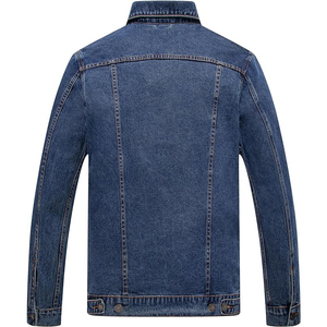 Chất Lượng Cao Tráng Người Đàn Ông Màu Xanh đậm Denim Áo Khoác Với Lần Lượt Xuống Cổ Áo Và Bên Trong Lót Mùa Xuân Mùa Pakistan Tannery - Product Image 2
