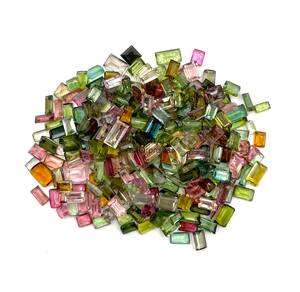 2x4mm <b>Tourmaline</b> Baguette Cut Faceted Gemstones For Jewelry Making Loose Calibrated Natural Multi <b>Tourmaline</b> Stone For Alibaba - Product Image 2