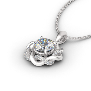 สร้อยคอเงินแท้ Jeulia Knot of Love ชุบทองรูปหัวใจแบบกรงเล็บ สำหรับงานแต่งงานและวันครบรอบ - Product Image 3