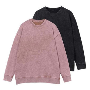 Sweat-shirts décontractés OEM Basics d'hiver à boutons, délavés à l'acide, couleur unie, coupe oversize à épaules tombantes, style streetwear - Product Image 5