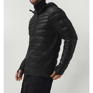 แจ็กเก็ตขนเป็ดปกตั้งแบบบางสำหรับผู้ชายสีดำมีซิปปรับแต่งได้สำหรับฤดูหนาว - Product Image 4