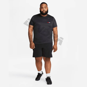 Camiseta de Manga Corta Negra para Hombre, Corte Regular, Cuello en V, Secado Rápido, Tejido Jersey Transpirable y Ecológico, Logotipo Estampado en la Parte Delantera, Estilo Casual - Product Image 6