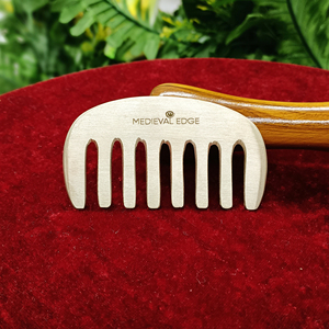 Peigne Kansa ayurvédique de haute qualité avec finition mate pour réduire la tension du cuir chevelu et améliorer le flux sanguin Original Indian Factory - Product Image 3