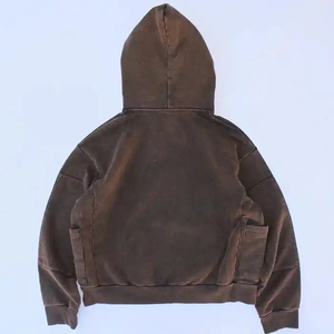 Sudadera con Capucha Personalizada de Alta Calidad, Estilo Desgastado con Lavado Ácido, 100% Algodón, Sudadera Extra Grande de Felpa Francesa, Lavado Vintage, Sudadera con Capucha Desteñida para Hombre - Product Image 5