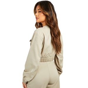 Fabricant sur mesure, vestes pour femmes de haute qualité, taille plus, coupe régulière, deux poches, vêtements décontractés, prix de gros - Product Image 3