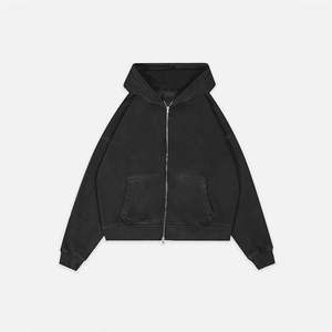 2025 100% coton 400gsm poids lourd gros blanc personnalisé polaire pull surdimensionné hommes sweats à capuche - Product Image 1