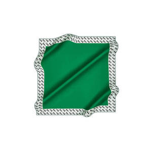 <b>Green</b> <b>Silk</b> Twill Printed Leopard and Polka Dot Scarf for Girls - Product Image 1