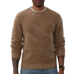Vêtements tricots de marque personnalisée vêtements 100% tricot de coton col rond manches longues mauve tricoté pull respirant unisexe vente en gros - Product Image 2