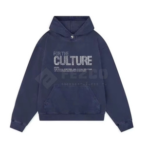 เสื้อมีฮู้ดผ้าฟลีซสำหรับผู้ชายเสื้อฮู้ดผ้าโพลีเอสเตอร์/ ผ้าฝ้ายผสมแฟชั่นสตรีทแวร์แบบสวมหัวทันสมัยสำหรับฤดูหนาว - Product Image 1