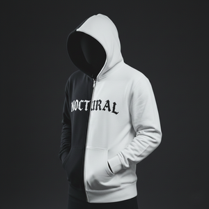 เสื้อฮู้ดสตรีทแวร์ผู้ชายแบบซิปเต็มตัว ผ้าฝ้าย 100% สำหรับฤดูหนาว สไตล์โกธิค พิมพ์ลายตัวอักษร ผ้าฟลีซหนานุ่ม ทรงปกติ - Product Image 1