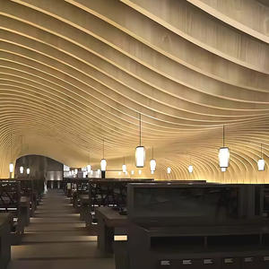 <span class=keywords><strong>Plafond</strong></span> en aluminium à lamelles, <span class=keywords><strong>lames</strong></span> de <span class=keywords><strong>plafond</strong></span> en bois d'aluminium, design de <span class=keywords><strong>faux</strong></span> <span class=keywords><strong>plafond</strong></span> pour supermarché - Product Image 4