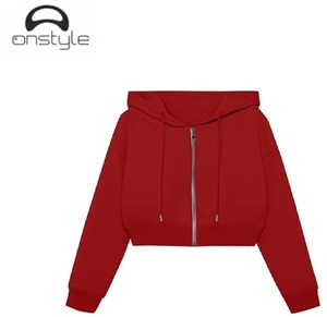 Onstyle Sports Trendy Ladies Cropped Hoodie Zip Style Long Sleeve Casual Acid Wash Fleece Fashion Hooded Top Perfect Streetwear - Product Image 2