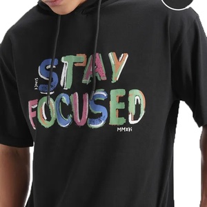 Nouveauté, sweat à capuche surdimensionné pour hommes, 100% coton, t-shirts à manches courtes, style hip hop, logo imprimé grande taille - Product Image 5