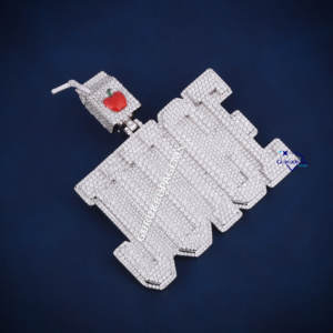 Diseño personalizado único Bail Iced Out Juice Pendant 925 Sterling Silver con corte redondo Moissanite Diamonds Jewelry para mujeres - Product Image 2