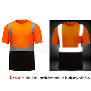 Working <b>T</b> <b>Shirts</b> Men Hi <b>Vis</b> Safety Wear With Reflective Strips For Construction And Roadside Work - Product Image 5