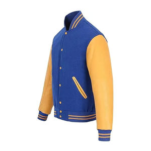 OEM College Varsity Graffiti Baseball <b>Jacket</b> for <b>Men</b> Plus Size Breathable Blank Factory Made with Plain Dyed Technics Wholesale - Product Image 2