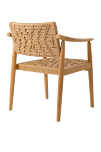 Sillón de cuerda tejida nórdica elegancia hecha a mano en madera Natural para sala de estar apartamento comedor Hotel uso al aire libre - Product Image 4