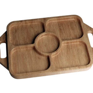 Plateau de service créatif en bambou Assiette à collation en bois Assiette de service en bois faite à la main pour fournitures de restaurant d'hôtel - Product Image 3