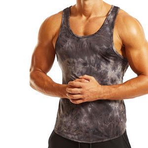 Débardeur de sport pour homme à teinture tie-dye, à séchage rapide, en coton, sans manches, stringer, doux, pour la musculation, vêtements de fitness, à porter en été - Product Image 4