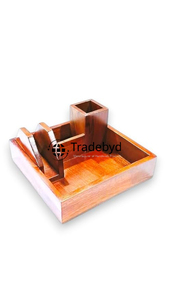 Porte-couverts en bois organisateur de cuisine fait à la main écologique boîte de rangement de salle à manger rustique Tradebyd - Product Image 2